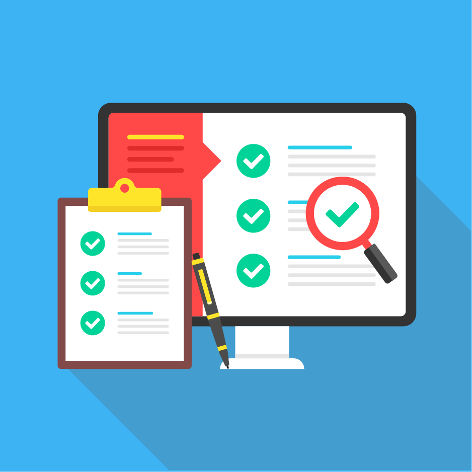 Generic Clipboard and Computer Survey Illustration