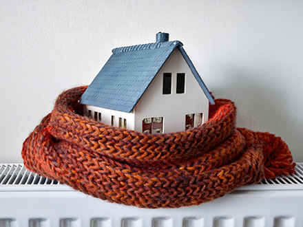 House with Scarf Around It Image